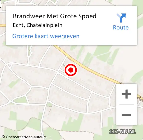 Locatie op kaart van de 112 melding: Brandweer Met Grote Spoed Naar Echt, Chatelainplein op 12 april 2021 07:54