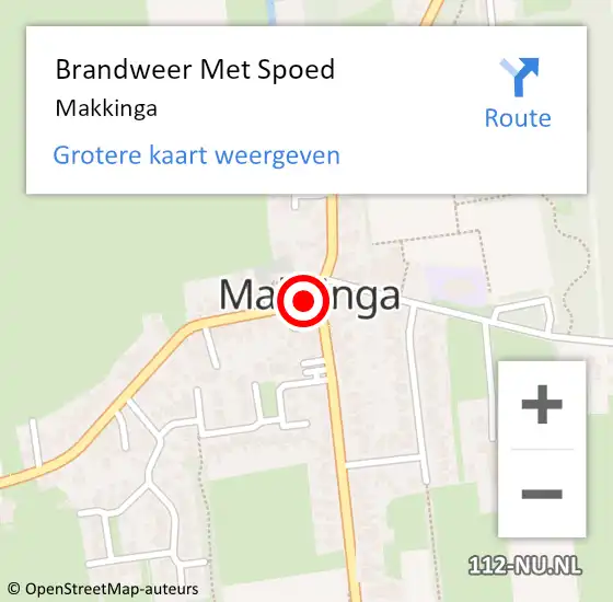 Locatie op kaart van de 112 melding: Brandweer Met Spoed Naar Makkinga op 12 april 2021 08:27