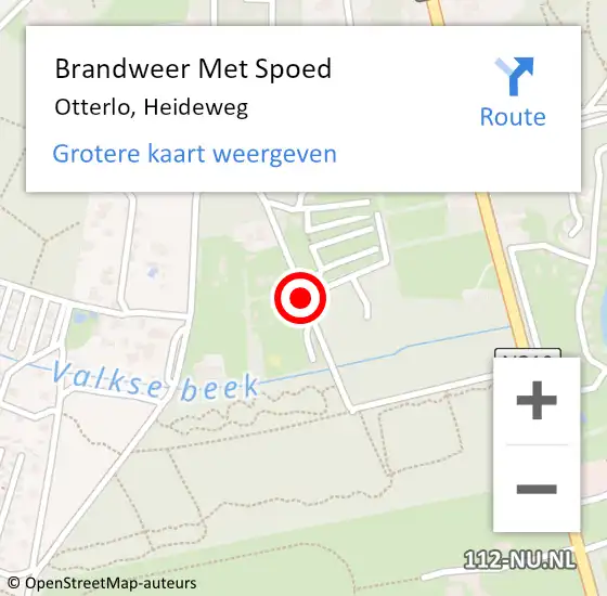 Locatie op kaart van de 112 melding: Brandweer Met Spoed Naar Otterlo, Heideweg op 12 april 2021 14:19