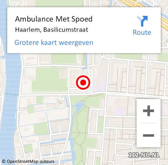Locatie op kaart van de 112 melding: Ambulance Met Spoed Naar Haarlem, Basilicumstraat op 12 april 2021 14:54
