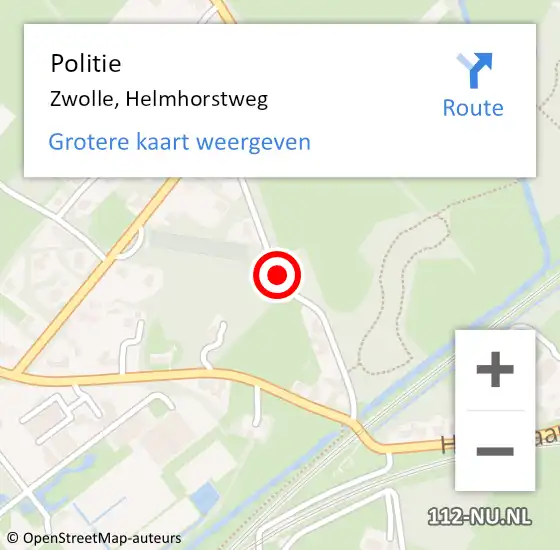 Locatie op kaart van de 112 melding: Politie Zwolle, Helmhorstweg op 12 april 2021 15:11