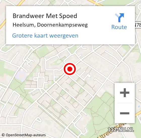 Locatie op kaart van de 112 melding: Brandweer Met Spoed Naar Heelsum, Doornenkampseweg op 12 april 2021 15:30