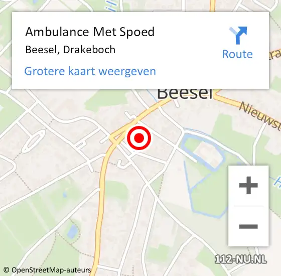 Locatie op kaart van de 112 melding: Ambulance Met Spoed Naar Beesel, Drakeboch op 7 juni 2014 16:30