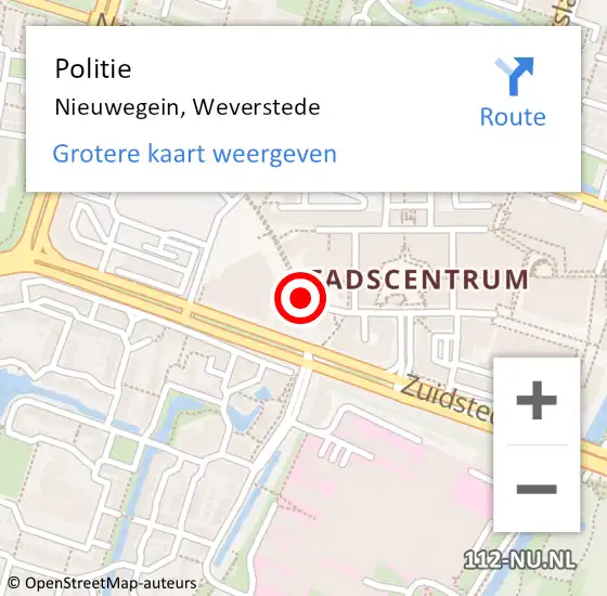 Locatie op kaart van de 112 melding: Politie Nieuwegein, Weverstede op 12 april 2021 18:04