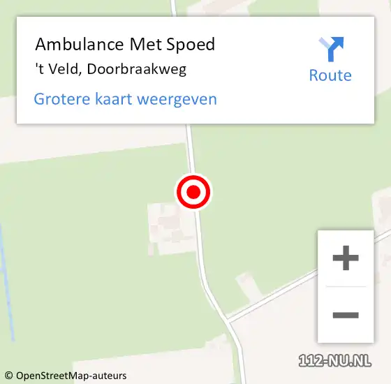 Locatie op kaart van de 112 melding: Ambulance Met Spoed Naar 't Veld, Doorbraakweg op 12 april 2021 19:18