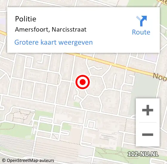 Locatie op kaart van de 112 melding: Politie Amersfoort, Narcisstraat op 12 april 2021 19:24