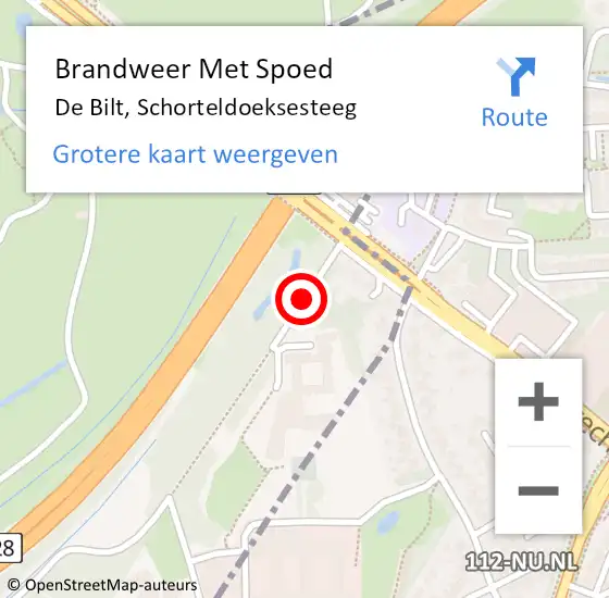 Locatie op kaart van de 112 melding: Brandweer Met Spoed Naar De Bilt, Schorteldoeksesteeg op 12 april 2021 20:05