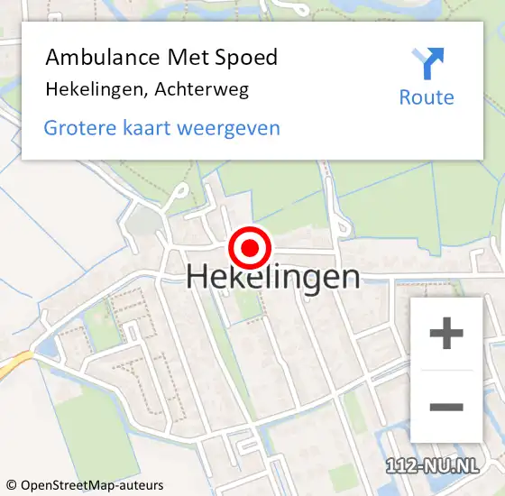 Locatie op kaart van de 112 melding: Ambulance Met Spoed Naar Hekelingen, Achterweg op 12 april 2021 22:34