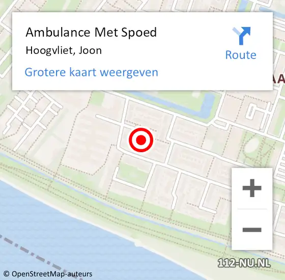 Locatie op kaart van de 112 melding: Ambulance Met Spoed Naar Hoogvliet, Joon op 13 april 2021 00:38