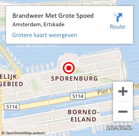 Locatie op kaart van de 112 melding: Brandweer Met Grote Spoed Naar Amsterdam, Ertskade op 13 april 2021 08:39