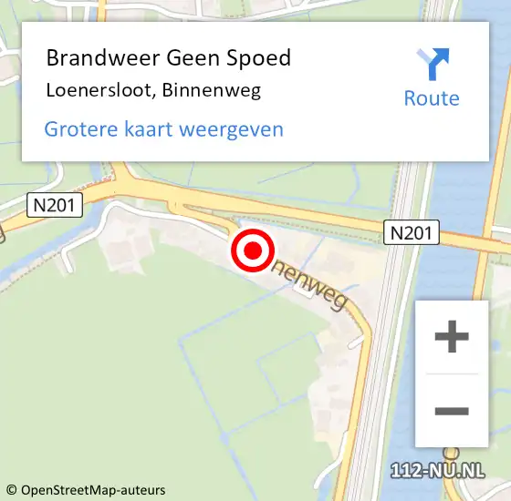 Locatie op kaart van de 112 melding: Brandweer Geen Spoed Naar Loenersloot, Binnenweg op 13 april 2021 09:12