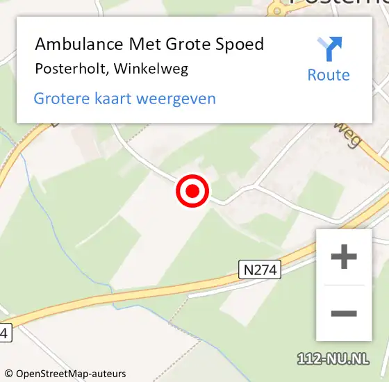 Locatie op kaart van de 112 melding: Ambulance Met Grote Spoed Naar Posterholt, Winkelweg op 13 april 2021 15:23