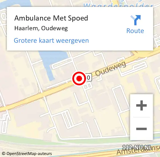 Locatie op kaart van de 112 melding: Ambulance Met Spoed Naar Haarlem, Oudeweg op 13 april 2021 16:01
