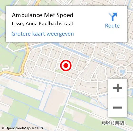 Locatie op kaart van de 112 melding: Ambulance Met Spoed Naar Lisse, Anna Kaulbachstraat op 13 april 2021 17:55