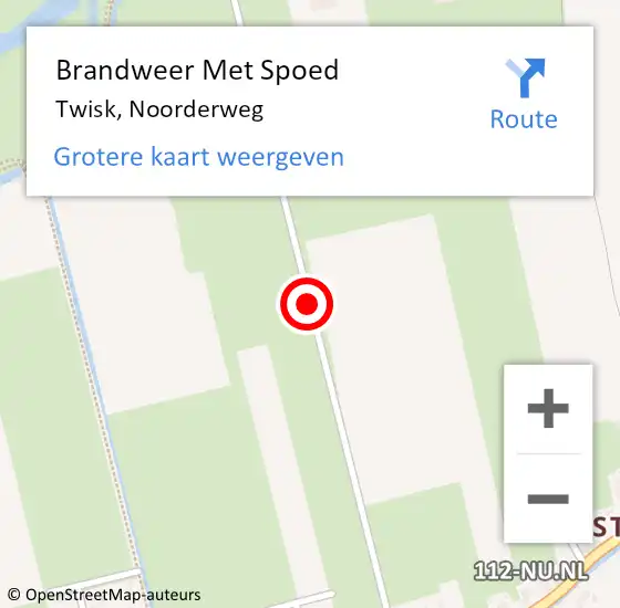 Locatie op kaart van de 112 melding: Brandweer Met Spoed Naar Twisk, Noorderweg op 13 april 2021 20:16