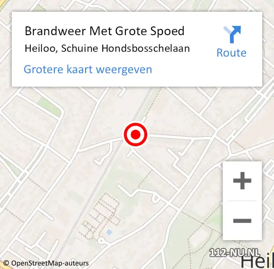 Locatie op kaart van de 112 melding: Brandweer Met Grote Spoed Naar Heiloo, Schuine Hondsbosschelaan op 13 april 2021 20:27