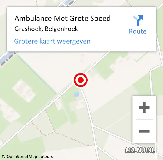 Locatie op kaart van de 112 melding: Ambulance Met Grote Spoed Naar Grashoek, Belgenhoek op 7 juni 2014 18:55