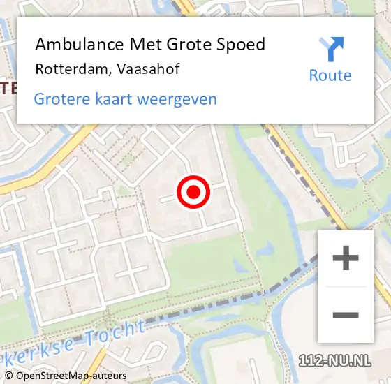 Locatie op kaart van de 112 melding: Ambulance Met Grote Spoed Naar Rotterdam, Vaasahof op 14 april 2021 04:16
