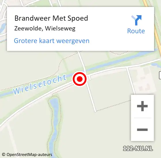 Locatie op kaart van de 112 melding: Brandweer Met Spoed Naar Zeewolde, Wielseweg op 14 april 2021 07:27