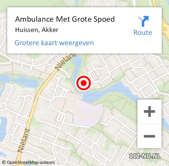 Locatie op kaart van de 112 melding: Ambulance Met Grote Spoed Naar Huissen, Akker op 14 april 2021 08:01