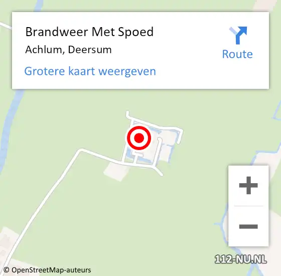 Locatie op kaart van de 112 melding: Brandweer Met Spoed Naar Achlum, Deersum op 7 juni 2014 19:20