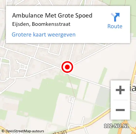 Locatie op kaart van de 112 melding: Ambulance Met Grote Spoed Naar Eijsden, Boomkensstraat op 7 juni 2014 19:22