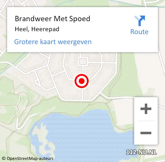 Locatie op kaart van de 112 melding: Brandweer Met Spoed Naar Heel, Heerepad op 14 april 2021 13:06