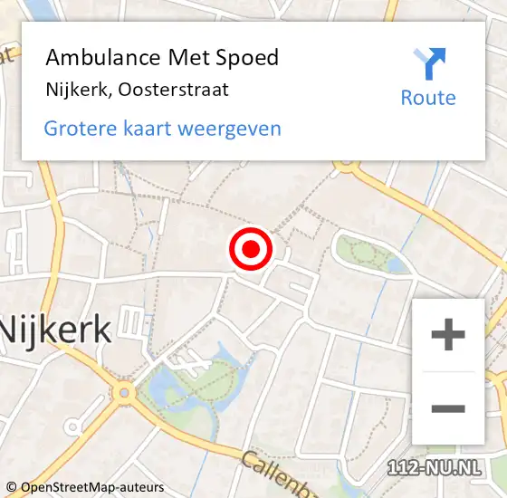Locatie op kaart van de 112 melding: Ambulance Met Spoed Naar Nijkerk, Oosterstraat op 14 april 2021 13:46