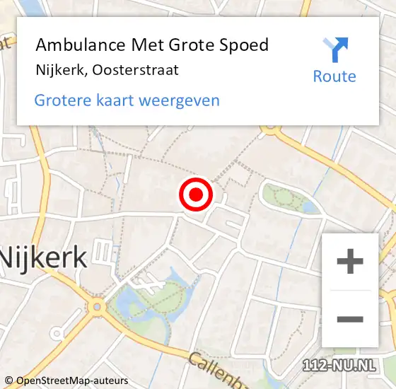 Locatie op kaart van de 112 melding: Ambulance Met Grote Spoed Naar Nijkerk, Oosterstraat op 14 april 2021 13:46