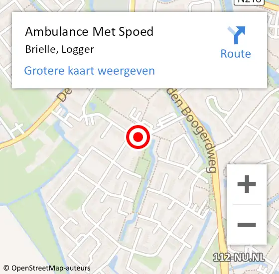 Locatie op kaart van de 112 melding: Ambulance Met Spoed Naar Brielle, Logger op 14 april 2021 14:47