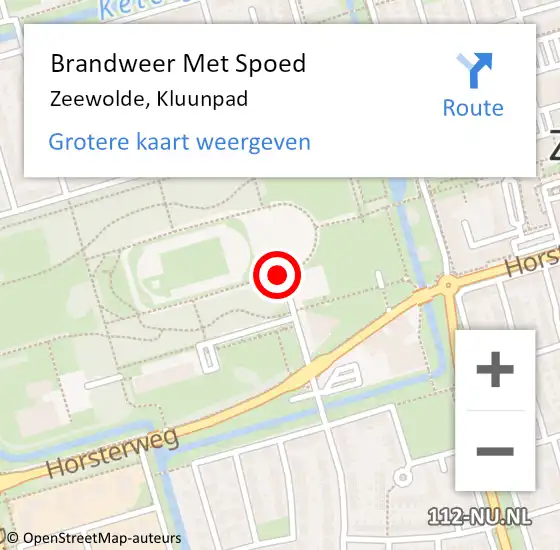 Locatie op kaart van de 112 melding: Brandweer Met Spoed Naar Zeewolde, Kluunpad op 14 april 2021 14:48