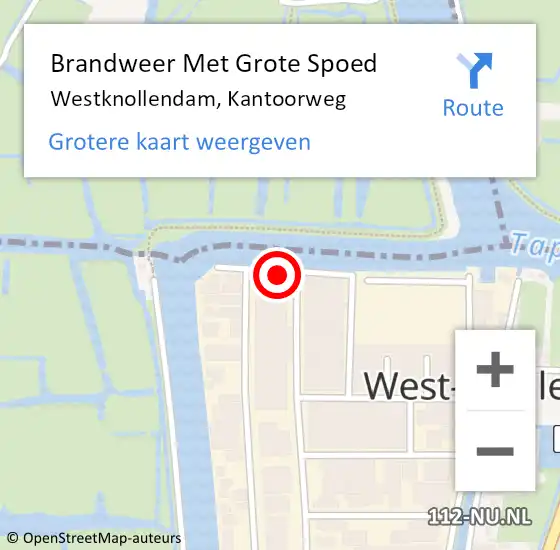 Locatie op kaart van de 112 melding: Brandweer Met Grote Spoed Naar Westknollendam, Kantoorweg op 14 april 2021 15:04