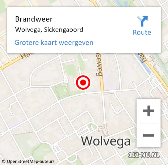 Locatie op kaart van de 112 melding: Brandweer Wolvega, Sickengaoord op 14 april 2021 16:29