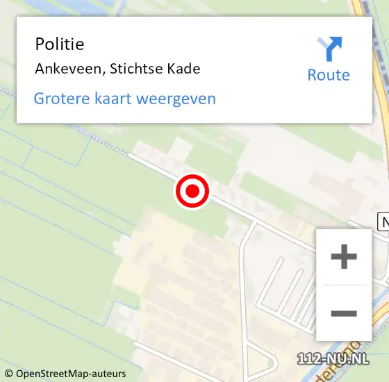 Locatie op kaart van de 112 melding: Politie Ankeveen, Stichtse Kade op 14 april 2021 17:45