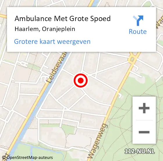 Locatie op kaart van de 112 melding: Ambulance Met Grote Spoed Naar Haarlem, Oranjeplein op 14 april 2021 20:00