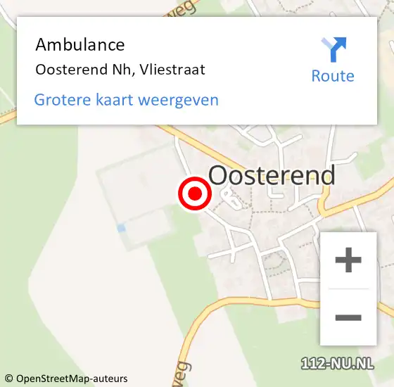 Locatie op kaart van de 112 melding: Ambulance Oosterend Nh, Vliestraat op 14 april 2021 20:21