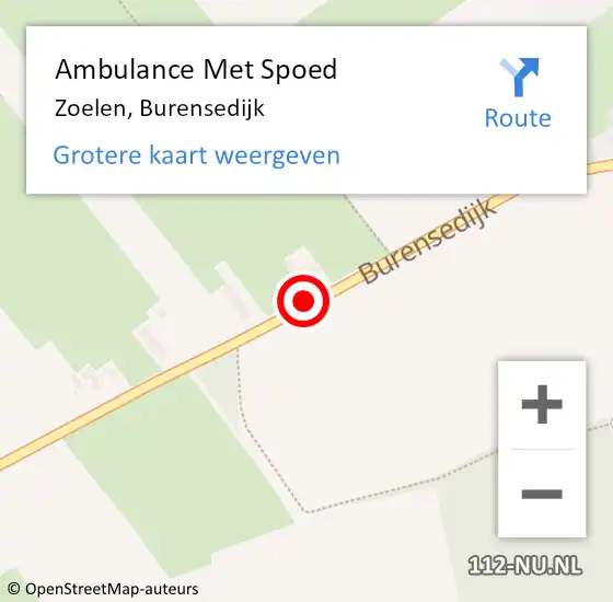 Locatie op kaart van de 112 melding: Ambulance Met Spoed Naar Zoelen, Burensedijk op 14 april 2021 20:52