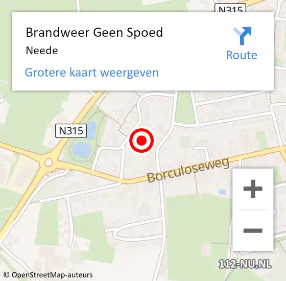 Locatie op kaart van de 112 melding: Brandweer Geen Spoed Naar Neede op 15 april 2021 08:56