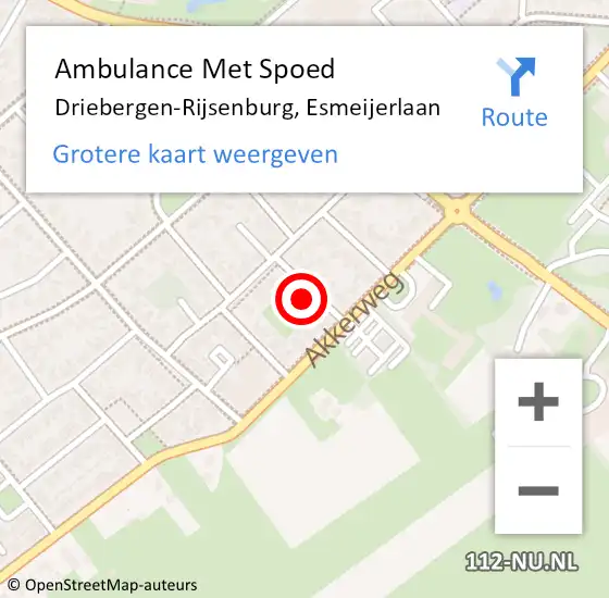 Locatie op kaart van de 112 melding: Ambulance Met Spoed Naar Driebergen-Rijsenburg, Esmeijerlaan op 7 juni 2014 21:12