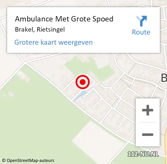 Locatie op kaart van de 112 melding: Ambulance Met Grote Spoed Naar Brakel, Rietsingel op 7 juni 2014 21:26