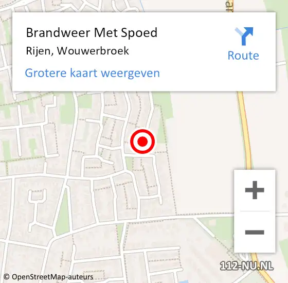 Locatie op kaart van de 112 melding: Brandweer Met Spoed Naar Rijen, Wouwerbroek op 15 april 2021 16:18