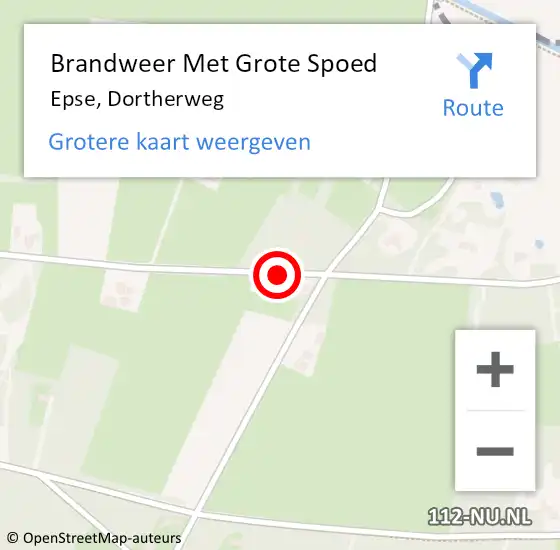 Locatie op kaart van de 112 melding: Brandweer Met Grote Spoed Naar Epse, Dortherweg op 15 april 2021 16:29