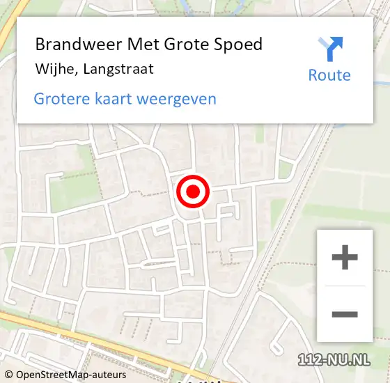 Locatie op kaart van de 112 melding: Brandweer Met Grote Spoed Naar Wijhe, Langstraat op 15 april 2021 18:29