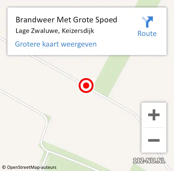 Locatie op kaart van de 112 melding: Brandweer Met Grote Spoed Naar Lage Zwaluwe, Keizersdijk op 15 april 2021 19:05