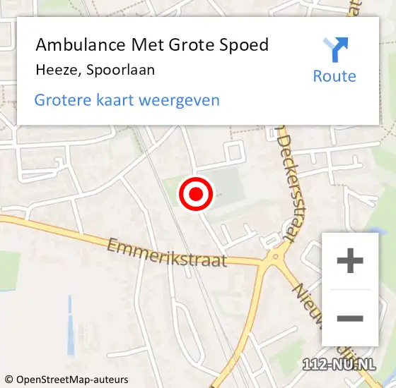 Locatie op kaart van de 112 melding: Ambulance Met Grote Spoed Naar Heeze, Spoorlaan op 15 april 2021 19:26