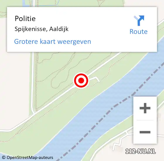 Locatie op kaart van de 112 melding: Politie Spijkenisse, Aaldijk op 15 april 2021 22:15