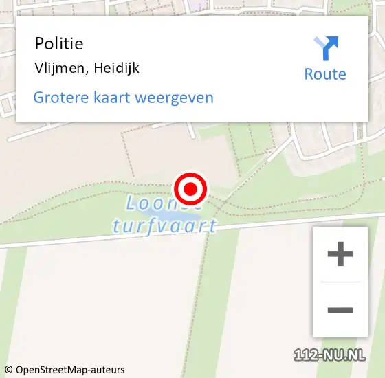 Locatie op kaart van de 112 melding: Politie Vlijmen, Heidijk op 16 april 2021 08:05