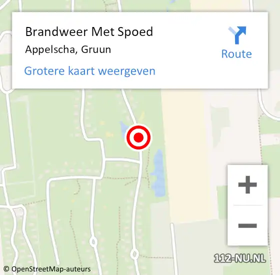 Locatie op kaart van de 112 melding: Brandweer Met Spoed Naar Appelscha, Gruun op 16 april 2021 08:09