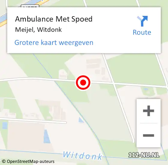 Locatie op kaart van de 112 melding: Ambulance Met Spoed Naar Meijel, Witdonk op 16 april 2021 08:50