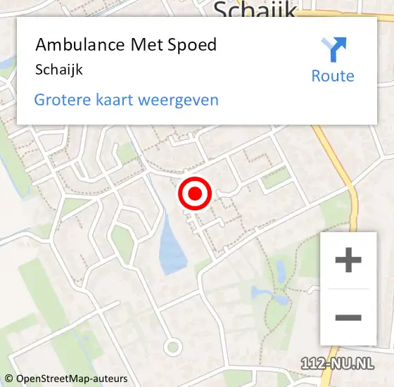Locatie op kaart van de 112 melding: Ambulance Met Spoed Naar Schaijk op 16 april 2021 09:16